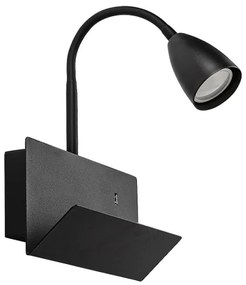 Rabalux 71089 - Nástenná lampa s poličkou TACITO 1xGU10/25W/230V čierna