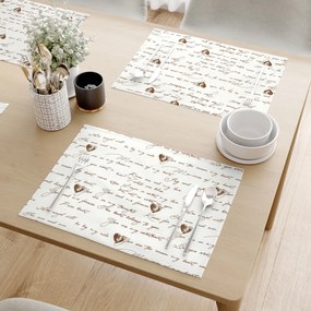 Goldea prestieranie na stôl 100% bavlnené plátno - zamilované texty - sada 2ks 30 x 40 cm