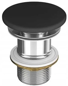 Cersanit Cersanit, keramická kovová zátka typu ClickClack bez prepadu, čierna matná, K11-2362