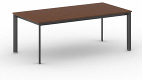 Kancelársky stôl PRIMO INVITATION, čierna podnož, 2000 x 1000 mm, čerešňa