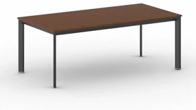 Kancelársky stôl PRIMO INVITATION, čierna podnož, 2000 x 1000 mm, čerešňa