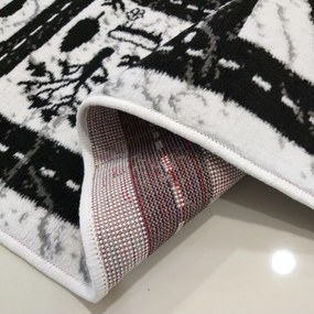 DY Detský čierno-biely koberec s motívom ulíc Soho 10 Rozmer: 200x290 cm