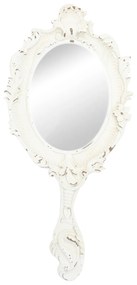 Nástenné príručný zrkadlo biele s patinou - 21 * 2 * 49 cm