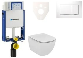 Cenovo zvýhodnený závesný WC set Geberit na zamurovanie + WC Ideal Standard Tesi 110.302.00.5NE5
