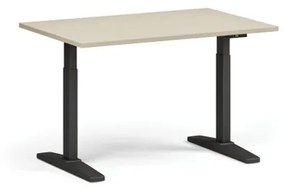 Výškovo nastaviteľný stôl, elektrický, 675-1325 mm, doska 1200x800 mm, čierna podnož, breza