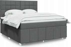 vidaXL Boxspring posteľ s matracom tmavosivá 180x200 cm látka