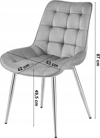 Hnedá zamatová stolička BERA so zlatými nohami