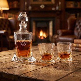 Pieskovaný whisky set Hermés (1+2)