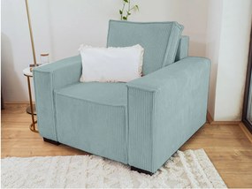 Kreslo s taburetom SMART SET, svetlo modrá
