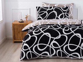 XPOSE® Mikroplyšové obliečky KIRSTY DUO Exclusive - čierne/latté