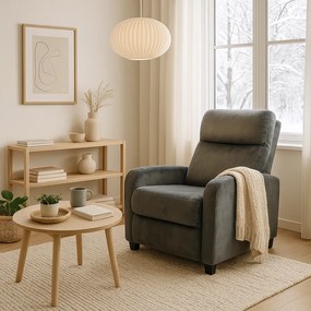 Relaxačné kreslo René rozkladacie šedé