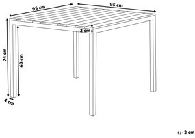 Záhradný stôl v sivom 95 x 95 cm PRATO Beliani
