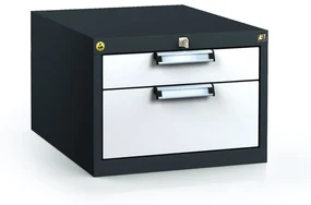 Alfa 3 Antistatický závesný ESD box pre pracovné stoly 351 x 480 x 600 mm, 2 zásuvky
