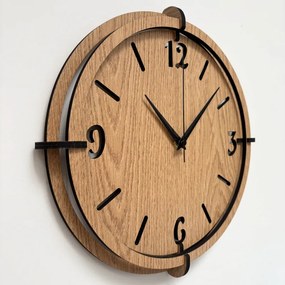 3D Nástenné hodiny Zlatý dub, tiché, moderné | SENTOP HDF0601-OAK