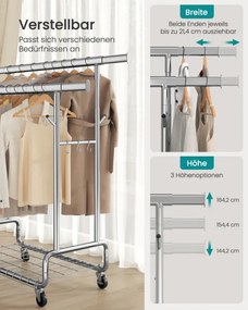 Vešiakový stojan na kolieskach HSR015E01