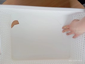 2. akosť - Plastový košík COUNTRY, rovný, biely (28 l - 43 x 33 x 22)
