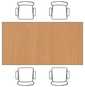 Jedálenský stôl TRIVIA, 160x80 cm, tmavo sivá podnož, buk