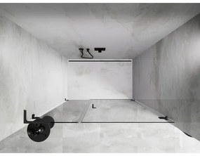 Mexen Lunar-B, L výklopné pravé sprchové dvere 110 cm, 8mm číre sklo, grafitový profil, 832SL-110-050-95-00-P