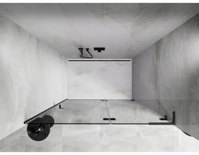 Mexen, Mexen Lunar L výklopné pravé sprchové dvere 140 cm, priehľadné, pištoľovo šedé kartáčované - 834L-140-000-66-00-P