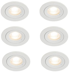 Sada 6 vstavaných bodových svetiel bielych okrúhlych GU10 50 mm IP44 - Xena