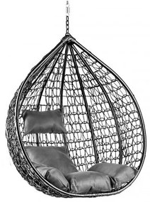 AKCIA Čierne závesné kreslo KOKON bez stojanu II. akosť