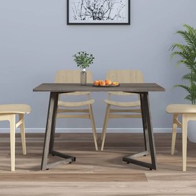 Jedálenský stôl sivý 120x60x74 cm MDF a železo
