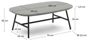 Záhradný konferenčný stolík manta 100 x 60 cm čierny MUZZA