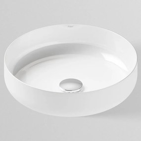 ALAPE AB.SO400.1 okrúhle umývadlo na dosku bez otvoru, bez prepadu, priemer 400 mm, biela alpská, s povrchom ProShield, 3509000000