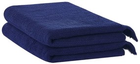Sada 2 bavlnených froté uterákov modrá ATIU Beliani