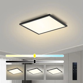 Brilagi - LED stmievateľné svietidlo SLIMFRAME LED/25W/230V 30x30 cm čierne + diaľkové ovládanie