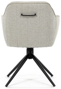 Autronic - Židle jídelní a konferenční, krémová látka, černé kovové nohy, otočný mechanismus - HC-536 CRM2 AKCE