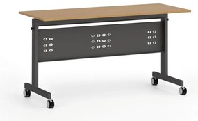 Mobilný stôl PRIMO MOBI, 140x60 cm, čierna podnož, buk