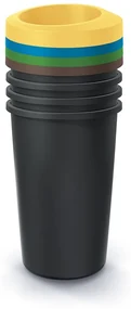Set košov na triedený odpad, okrúhle, 4 x 45 l, farebná