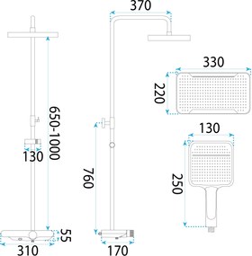 Rea Bari, sprchový set s hlavovou a ručnou sprchovou hlavicou, biela, REA-P0895