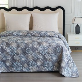 Prehoz na posteľ SNOWFLAKE, modrosivý Rozmer: 170 x 210 cm