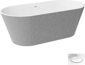 Besco Akrylátová voľne stojaca vaňa Deeva Glam S 150x75 (160x75, 170x80, 180x80) BESCO-Typ výpuste: Click-Clack so štrbinovým prepadom, grafit, BESCO…