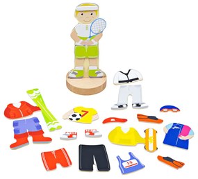 Bigjigs Toys magnetické obliekacie puzzle Športové aktivity