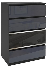 Komoda 6 Belini čierny / šedý  BH KOM1/2/B/B/3S1B/0