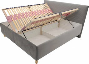 Čalúnená manželská posteľ LEONY 180x200 sivá