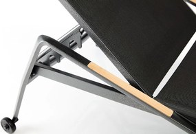 KETTLER DIAMOND hliníkové ležadlo s teakovými opierkami