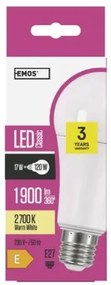 EMOS LED žiarovka CLASSIC E27, A67, 17W, 1900lm, 2700K, teplá biela, biela