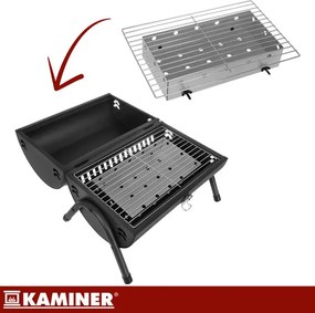 Turistický gril na drevené uhlie s poklopom