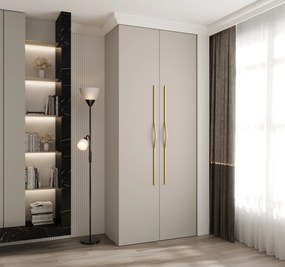 Šatníková skriňa 100 cm Carmela 40-2 (kašmír + zlatá). Akcia -20%. Vlastná spoľahlivá doprava až k Vám domov. 1126548
