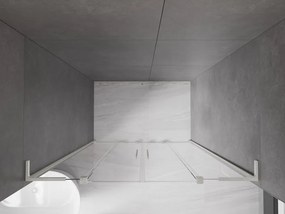 Mexen Velar L Duo, posuvné sprchové dvere do otvoru 140 cm, 8mm číre sklo, brúsená oceľ, 871-140-003-02-97
