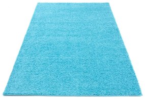 Kusový koberec Shaggy Tokyo tyrkysový 80x200cm