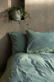 Storefactory Povlečení z organické bavlny Crinkle Mineral Green 150 × 210 cm