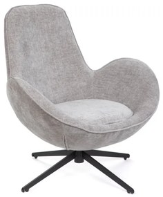 Kreslo LUNAIRE zamatové, sivé 872162