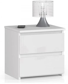 Nočný stolík CL2 2SZ CLP biely, lesk