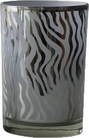 Strieborný svietnik Zebras s motívom zebry - 12 * 12 * 18cm
