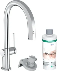 Hansgrohe Aqittura M91, filterSystem 210, vyťahovací výtok, 1jet, štartovacia sada, chrómová, HAN-76801000